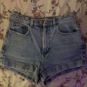 american apparel light wash shorts